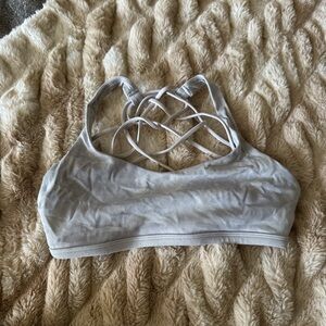 lululemon athletica Light Gray Strappy Back Sports Bra